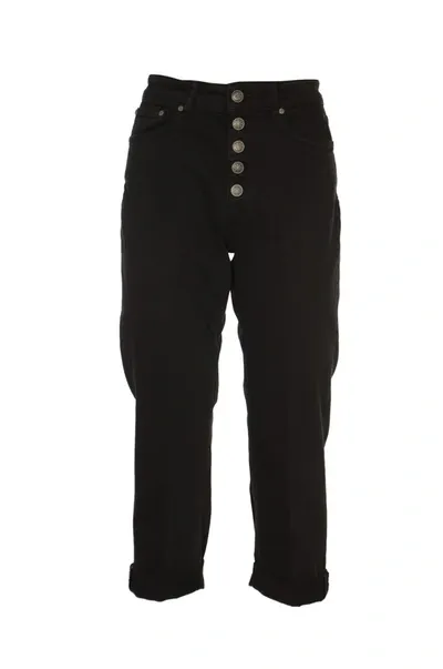 Dondup Cropped Button-down Jeans In Black