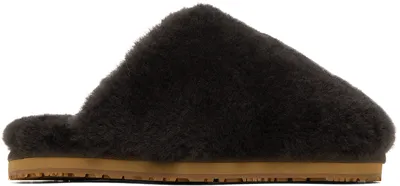 Mou Brown Shearling Slipper In Mocha Mocha