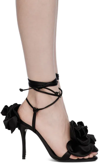 Magda Butrym Double Flower 105mm Sandals In Black