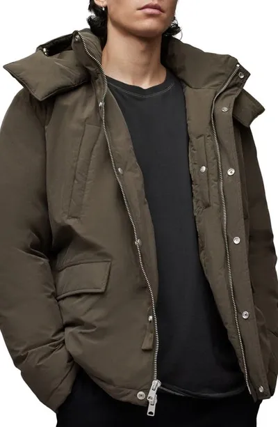 Allsaints Chalk Zip Front Jacket In Light Khaki