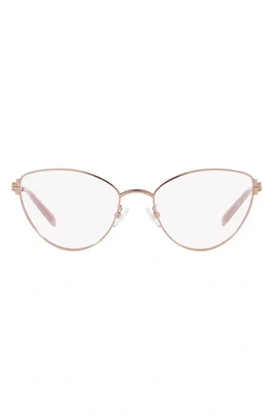 Tory Burch 53mm Cat Eye Optical Glasses In Rose Gold