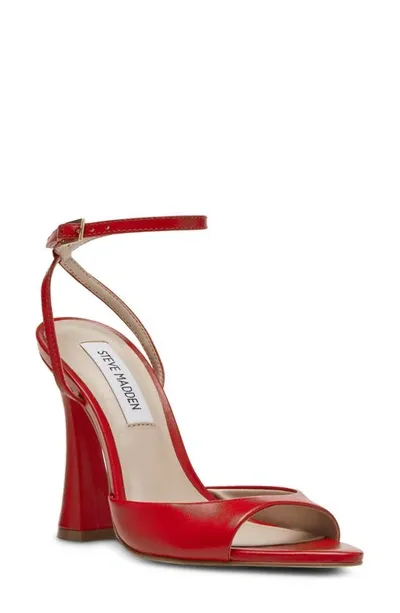 Steve Madden Beki Ankle Strap Pointed Toe Sandal In Red