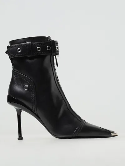 Alexander Mcqueen Flat Ankle Boots  Woman In Black