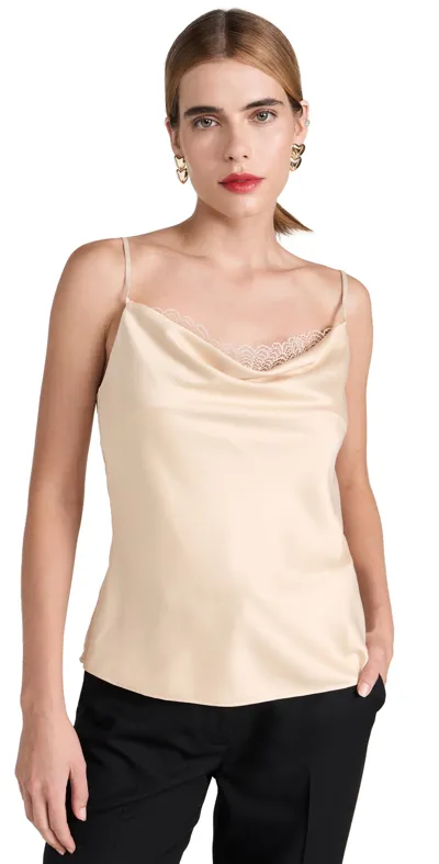 Night Night By Jonathan Simkhai Scarlett Cowl Neck Cami In Champagne