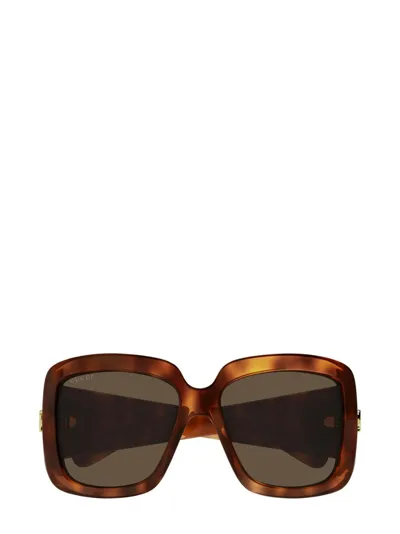 Gucci Eyewear Square Frame Sunglasses In Brown