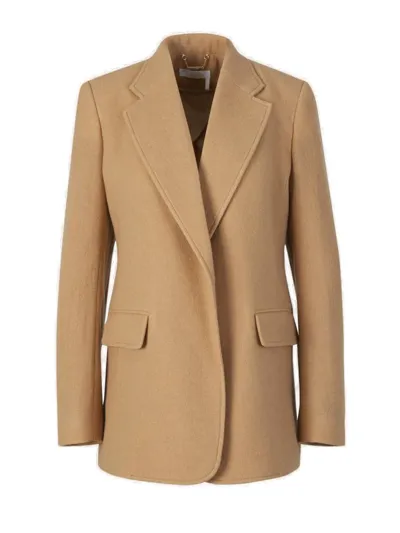 Chloé Buttonless Tailored Jacket In Beige