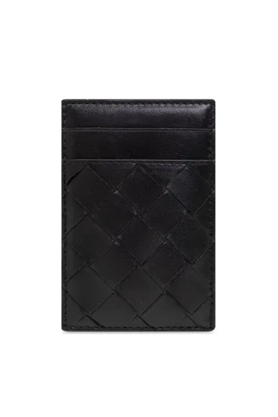 Bottega Veneta Intrecciato Card Case In Black