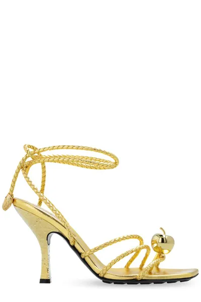 Bottega Veneta Adam Heeled Sandals In Gold