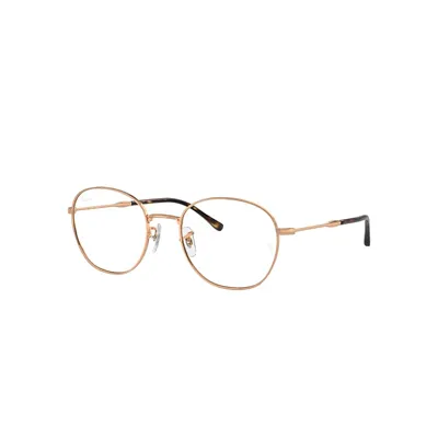 Ray Ban Rb6509 Optics Eyeglasses Rose Gold Frame Demo Lens Lenses Polarized 51-20 In Rotgold