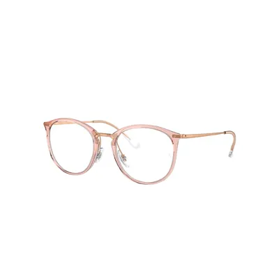 Ray Ban Rb7140 Optics Eyeglasses Rose Gold Frame Demo Lens Lenses Polarized 51-20 In Rotgold