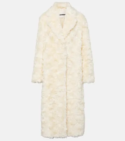 Jil Sander Faux Fur Coat In White