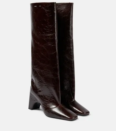 Coperni Bridge 100mm Leather Boots In Brown