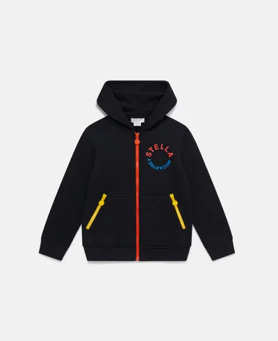 Stella Mccartney Colour Pop Zip Hoodie In Black