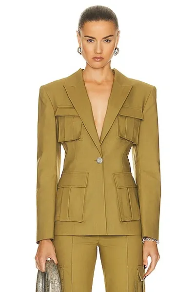 Ila Kelly Cargo Pocket Blazer In Khaki