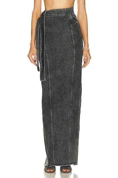 Jade Cropper Maxi Denim Skirt In Grey