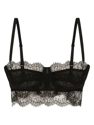 Dolce & Gabbana Lace Balcony Bra In Black