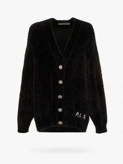 Philosophy Di Lorenzo Serafini Embellished Fuzzy Cardigan In Black