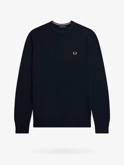 Fred Perry Fb Waffle Stitch Jumper Clothing In Blue