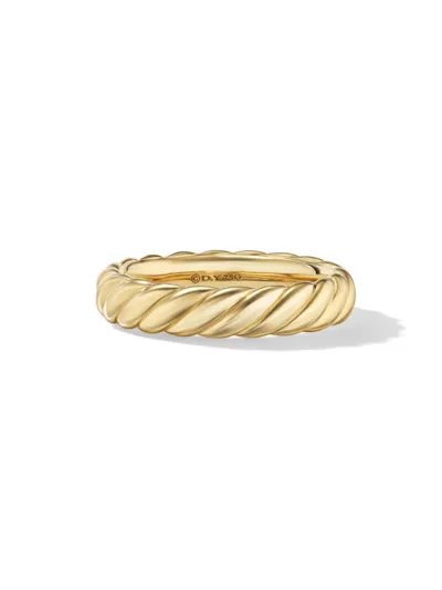 David Yurman Women's Sculpted Cable Band Ring In 18k Yellow Gold