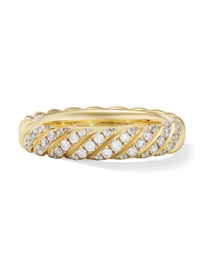 David Yurman Women's Sculpted Cable Band Ring In 18k Yellow Gold