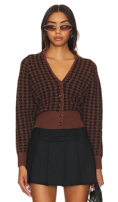 Astr Ruby Cardigan In Cognac