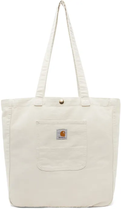 Carhartt Off-white Bayfield Tote In 1ng Salt