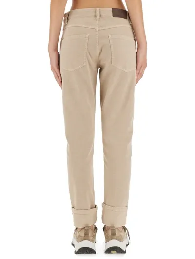 Brunello Cucinelli Skinny Fit Jeans In Beige