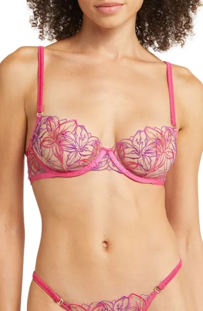 Bluebella Lilly Wired Bra In Fuchsia Pink/bright Violet