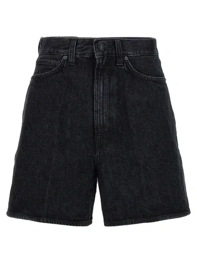 Made In Tomboy Aisha Cotton Denim High Rise Shorts In Black