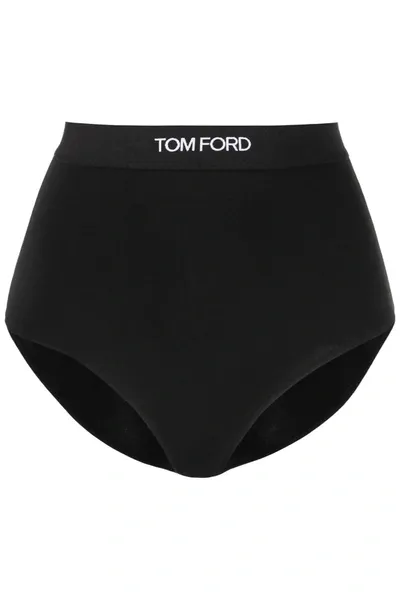 Tom Ford High-waisted Underwear Briefs With Logo Band In Black