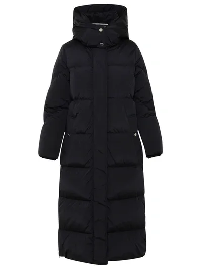 Woolrich Aurora Hooded Padded Coat In Nero