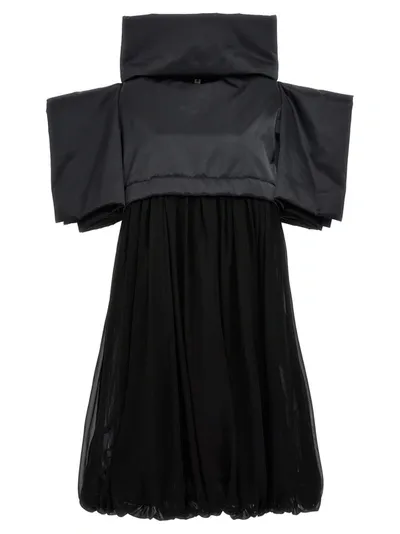 Comme Des Garçons Two-material Dress In Black