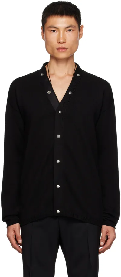 Rick Owens Decorative Buttons Virgin-wool Cardigan In Nero