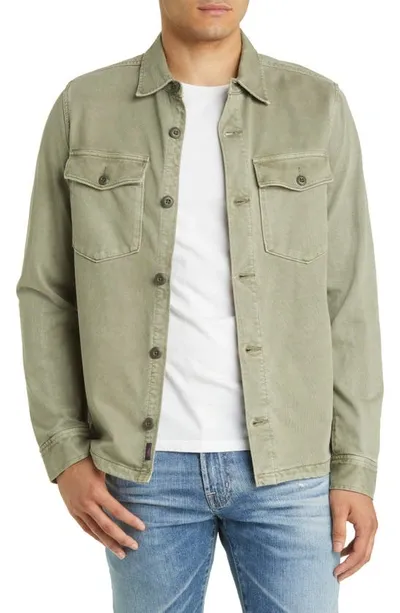 Faherty Jersey Shirt Jacket In Surplus Olive