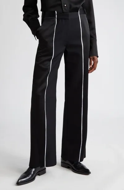 Victoria Beckham Deconstructed Straight Leg Trousers In Black  