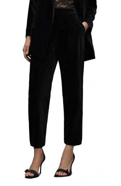 Allsaints Aleida Velvet Trousers In Black