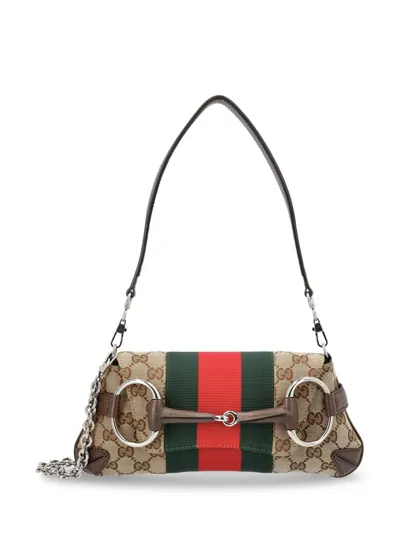 Gucci Small Horsebit Chain Shoulder Bag In Multi