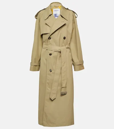 Burberry Cotton Gabardine Trench Coat In Brown