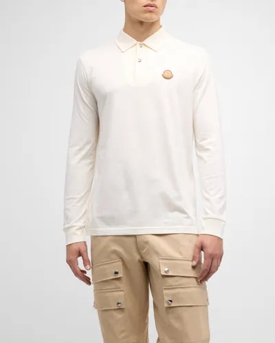 Moncler Logo-patch Cotton Polo Shirt In White