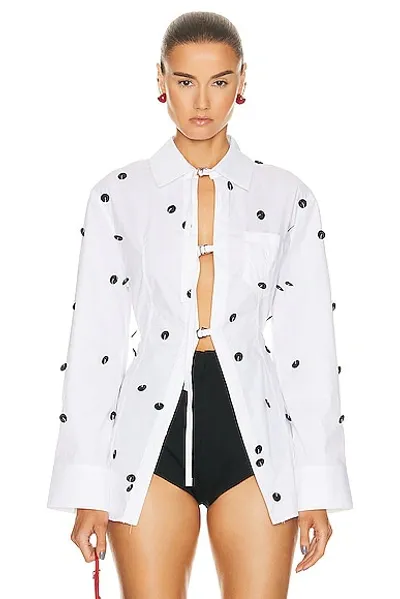 Jacquemus La Chemise Lavoir Brode White & Black Dots