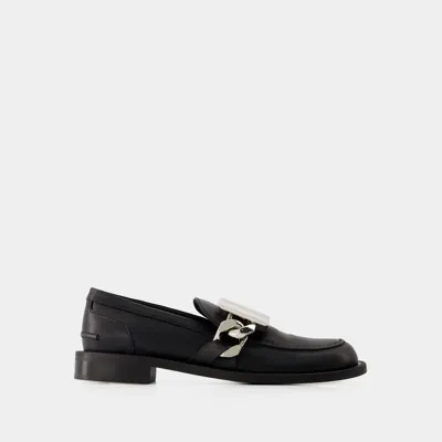 Jw Anderson Gourmet Chain Leather Loafers In Black