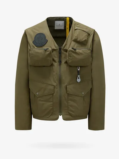 Moncler Genius X Pharrel Williams Logo Patch Jacket In Green