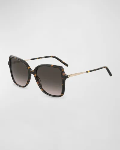 Carolina Herrera Embellished Acetate & Metal Butterfly Sunglasses In Hvna Gold