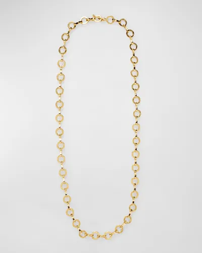 Azlee Heavy Large Circle Link Textured Chain Necklace, 20"l In Gold