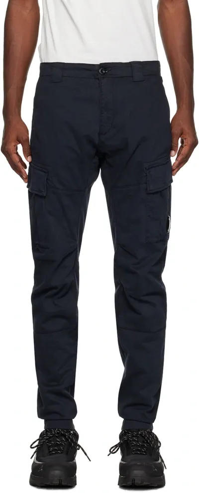 C.p. Company Stretch Sateen Lens Cargo Pants Total Eclipse Blue