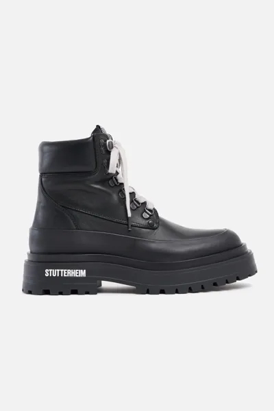 Stutterheim Road Walker Leather In Black