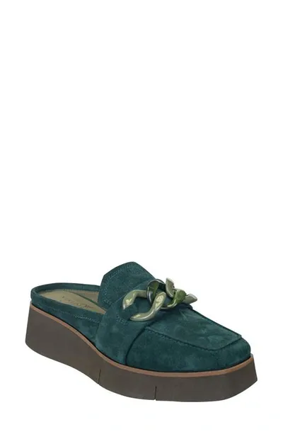 Naked Feet Elect Platform Loafer Mule In Emerald