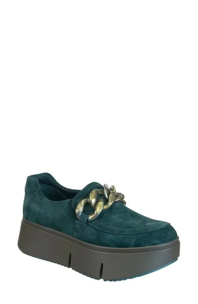 Naked Feet Princeton Platform Loafer In Emerald