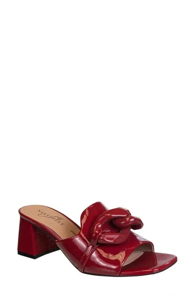 Naked Feet Coterie Block Heel Sandal In Deep Red