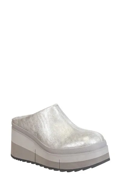 Naked Feet Coach Wedge Mule In White